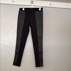 Fire Los Angeles Black Faux Leather Panel Leggings